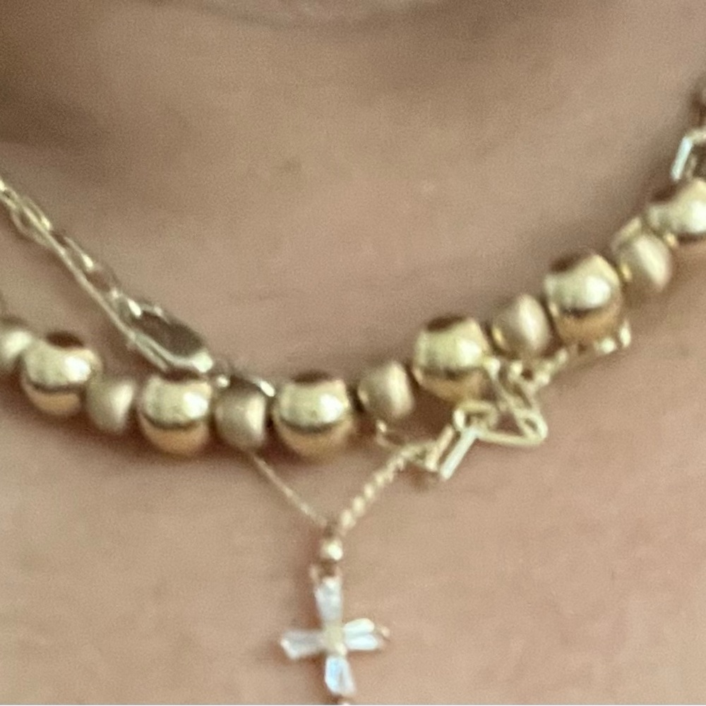 14k solid gold Ball necklace